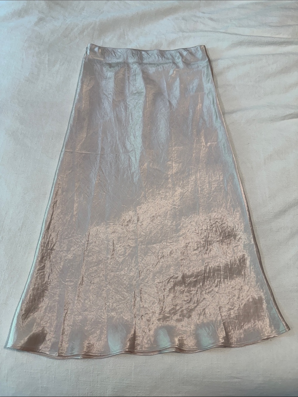 Aritzia Satin A-Line Midi Skirt